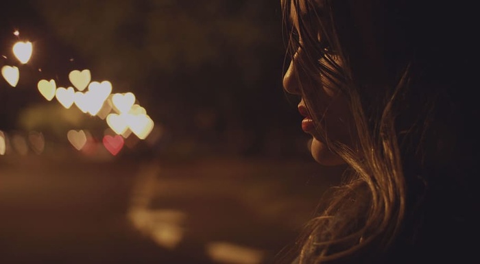 女人，夜晚，波克，心，浪漫，爱，红唇，口红