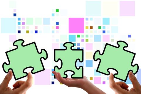拼图、共享、项目、组合、团队、团队、组合、合作
