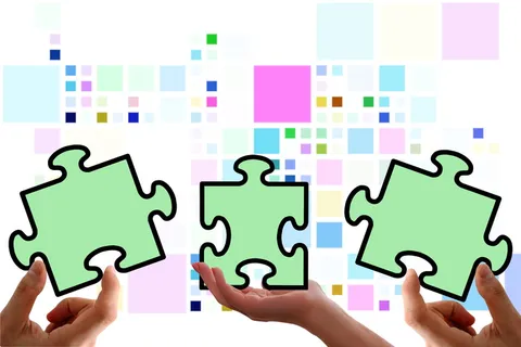 拼图、共享、项目、组合、团队、团队、组合、合作