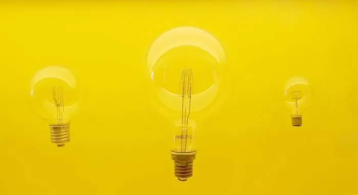 三，led，灯泡，黄色，背景，台灯，idea，飞利浦