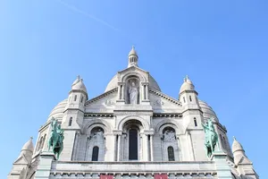 圣心、巴黎、纪念碑、蒙马特、圣心、遗产、建筑、低角度景观