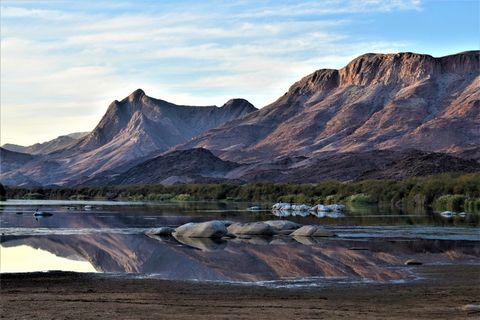 南非，克莱恩·佩拉营地，日出，水，倒影，理查德·斯菲尔德，海滩，绘画