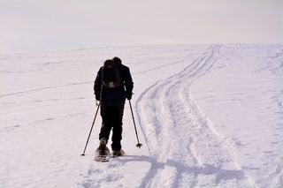 孤独、疲劳、攀登、雪、冬天、寒冷、冰、寒冷的温度