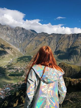 户外、山脉、服装、服装、风景、雪莲花、高原、植物