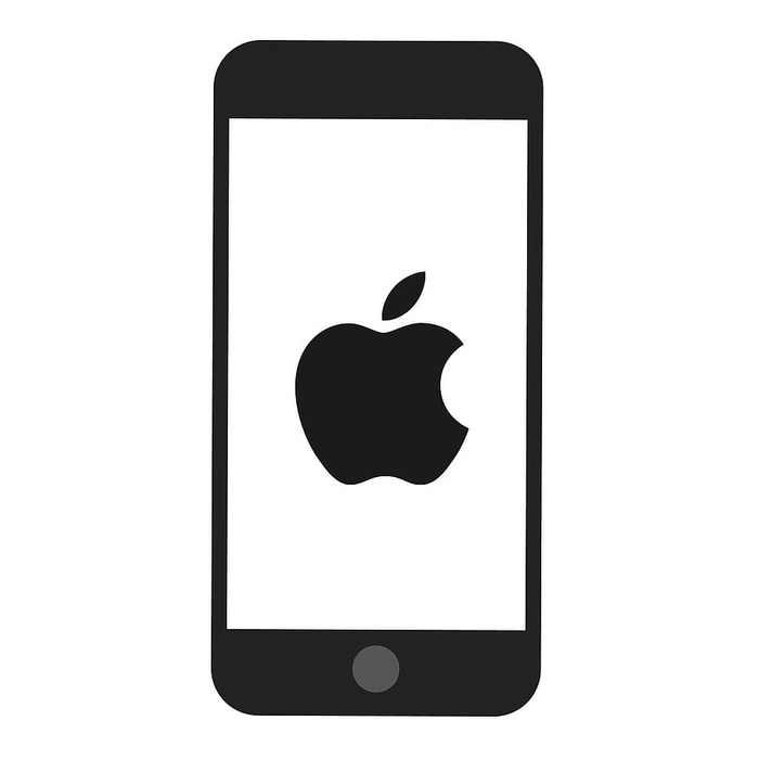 iPhone的插图。黑白剪影。