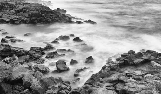 长时间曝光，海洋，平淡和白色，岩石，岩石，岩石物体，固体，自然界的美丽