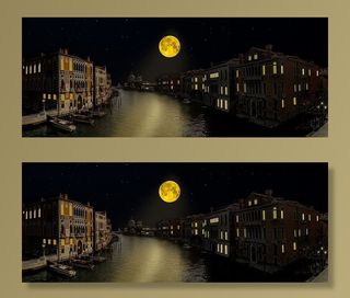 满月、夜间、旅行、建筑、旅游、威尼斯、海峡、水