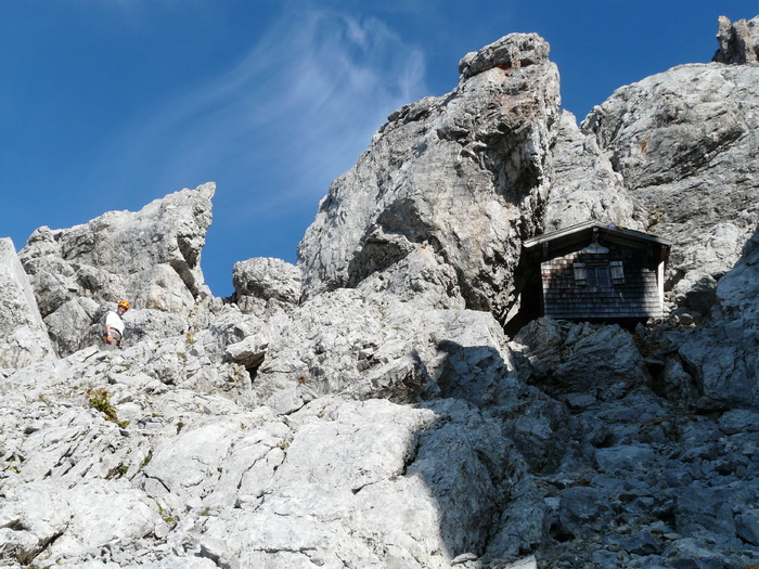 小屋，紧急避难所，babenstuber小屋，山地小屋，gamsängersteig，攀登，ellmauer halt，山脉