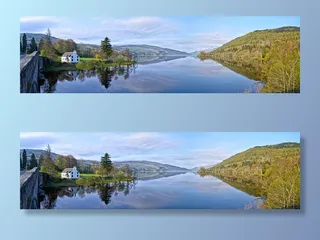 山，风景，户外，全景，倒影，河流，风景，水