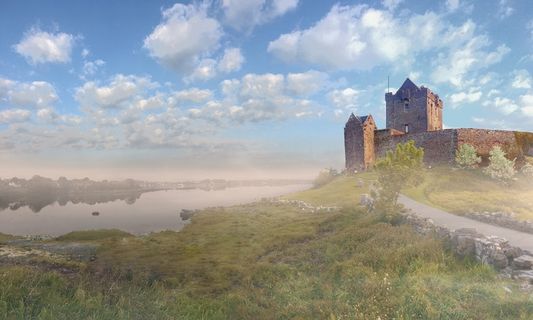 爱尔兰，金瓦拉，海，城堡，金瓦拉，戈尔韦，野生大西洋路，邓圭尔城堡