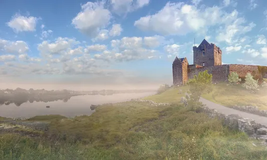 爱尔兰，金瓦拉，海，城堡，金瓦拉，戈尔韦，野生大西洋路，邓圭尔城堡