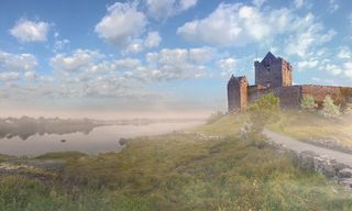 爱尔兰，金瓦拉，海，城堡，金瓦拉，戈尔韦，野生大西洋路，邓圭尔城堡