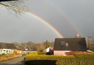 彩虹，自然现象，天空，双彩虹，自然景观，半圆，建筑，建筑外观