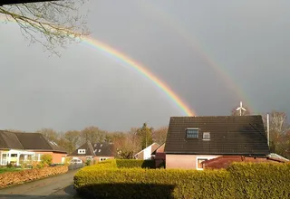 彩虹，自然现象，天空，双彩虹，自然景观，半圆，建筑，建筑外观