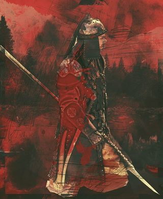 男人战士绘画，士兵，长矛，战争，盔甲，头盔，胜利，武器