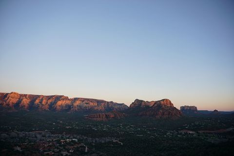 塞多纳，美国，日落，红岩，山脉，自然，风景，亚利桑那州