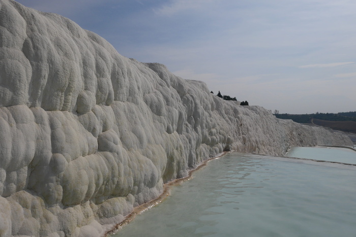 土耳其pamukkale，景观，石灰石，钙，天空，自然之美，风景-自然