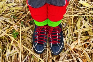 腿，脚，鞋，运动鞋，暖腿袜，女，女，站立