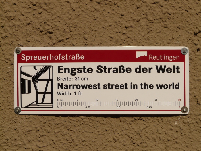 Spreuerhofstraße，世界上最窄的街道，记录，世界记录，鲁特林根，吉尼斯世界纪录，吉尼斯世界纪录，胡同