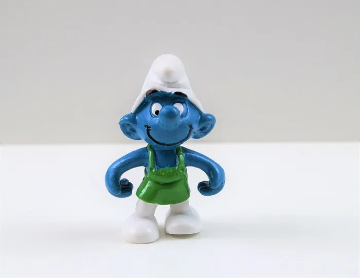 蓝精灵，蓝精灵，园丁，Schlumpf，人物，园丁Schlumpf，玩具，装饰