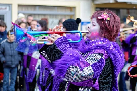 音乐，狂欢节，庆典，道路，狂欢节，庆典，伊弗顿，沃，瑞士