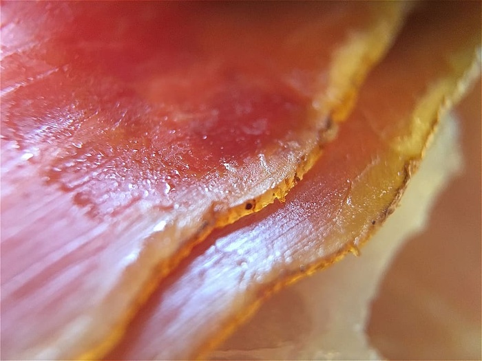 火腿，熏火腿，条纹，肉，大理石纹，外皮，脂肪，火腿