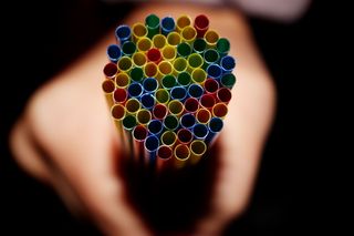 strohhalme, 吸管, 多彩, 管, 塑料管, 颜色, 特写, 背景