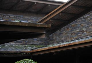 雨、檐口、屋檐、建筑、屋顶、已建结构、低角度视图、无人