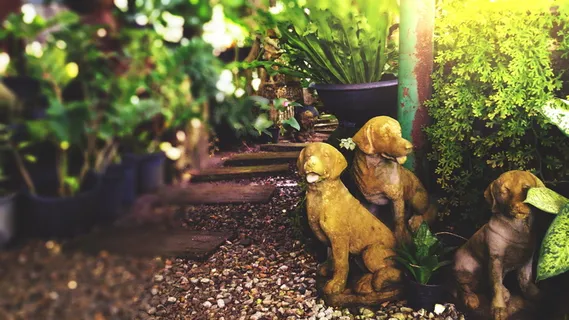 花园、复古、古老、雕塑、花园小径、美丽花园、农业、树木、户外