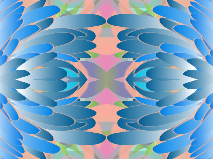 蓝色, 粉红色, 花画, 摘要, 复古, 模式, 设计, 对称性