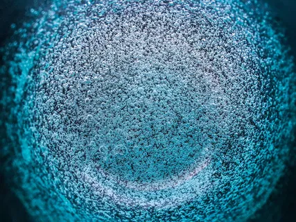 气泡、水、抽象、蓝色、宏观、波基、特写、图案