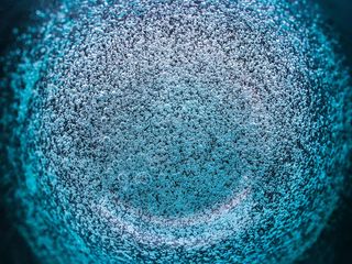 气泡、水、抽象、蓝色、宏观、波基、特写、图案