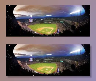 棒球场鱼眼镜头照片