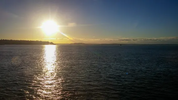 美国，西雅图，1301阿拉斯加路，水，天空，宁静，风景-自然，自然之美