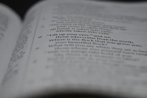 书页的微距拍摄照片