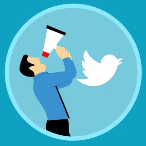 twitter社交媒体平台上的营销说明。