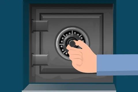 打开、解锁或篡改保险箱的图示