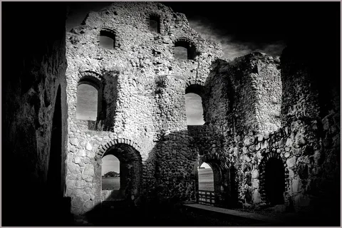 废墟，månstorp gables，skåne，建筑，建筑结构，转印，自动后期制作过滤器，历史