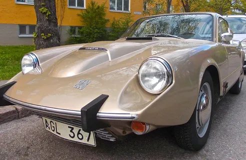 萨博、跑车、米色、轿车、机动车、交通工具、交通方式、复古风格