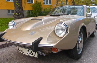 萨博、跑车、米色、轿车、机动车、交通工具、交通方式、复古风格