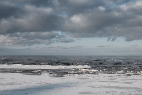 拉脱维亚，jūrmala，无聊，平静，冬天，冰，漂浮，大海