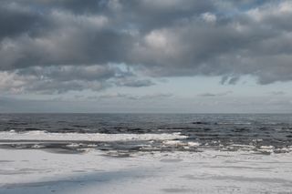 拉脱维亚，jūrmala，无聊，平静，冬天，冰，漂浮，大海