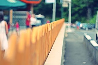 道路、围栏、景深、日光