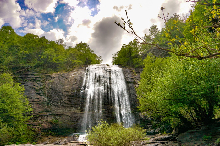 风景，瀑布，自然，树木，天气，照片，图片，树木