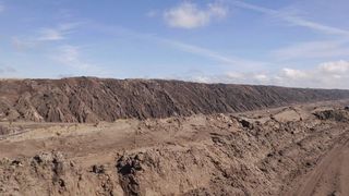 德国, welzow, lausitz energy bergbau ag - welzow south, lausitz, 天空, 月亮, 煤炭, 褐煤