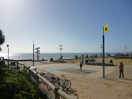 弗兰克斯顿，海滩，墨尔本，澳大利亚，春天，码头，水，海