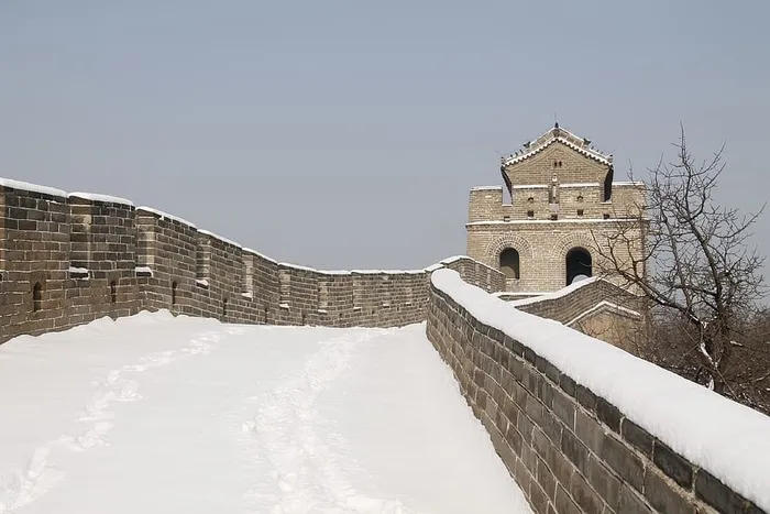 建筑，冬天，老，中国，中国长城，八达岭长城，长城，用户乐