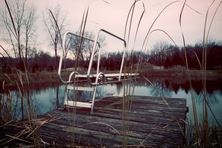 美丽，黎明，黄昏，秋天，湖泊，风景，灯光，金属框架