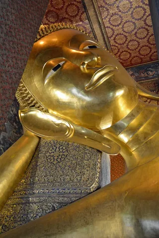 泰国, 曼谷, 卧佛, 雕塑, 雕像, 男性形象, 信仰, 金色