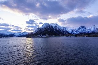 黎明，挪威，安达尔斯内斯，风景，风景，山脉，美景，山脉